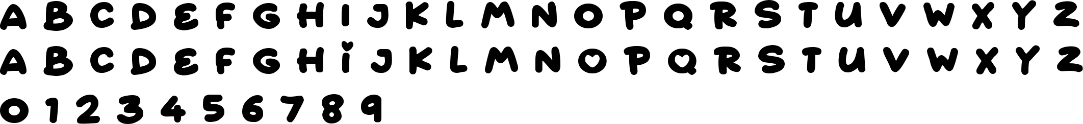 Quick Love Font Character Map