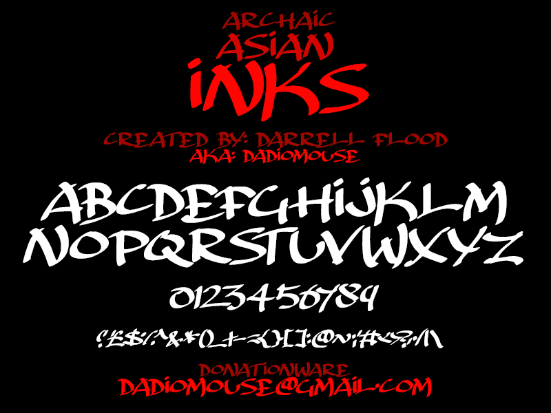 Archaic Asian Inks Font