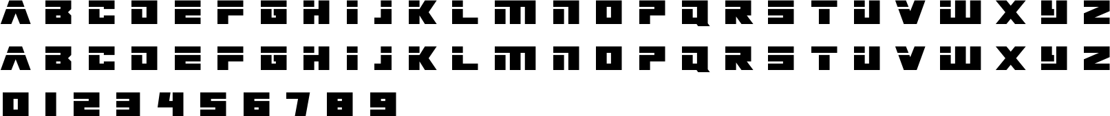 Big Bad Robot Font Character Map