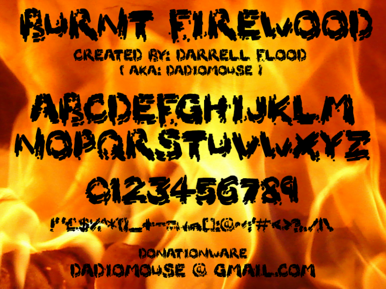 Burnt Firewood Font