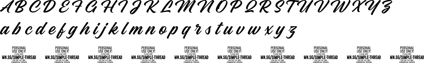 Simple Thread Font Character Map