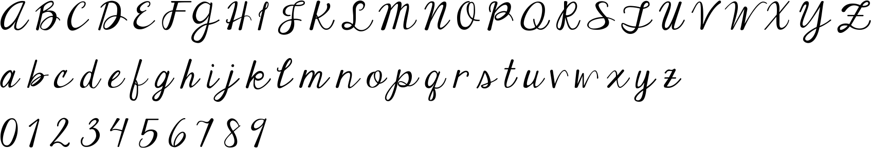Janda Elegant Handwriting Character Map