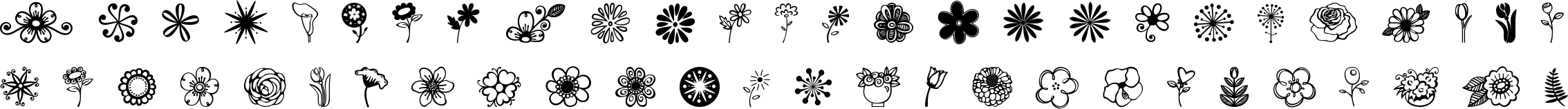 Janda Flower Doodles Character Map