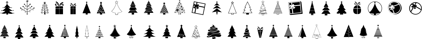 KG Christmas Trees Character Map