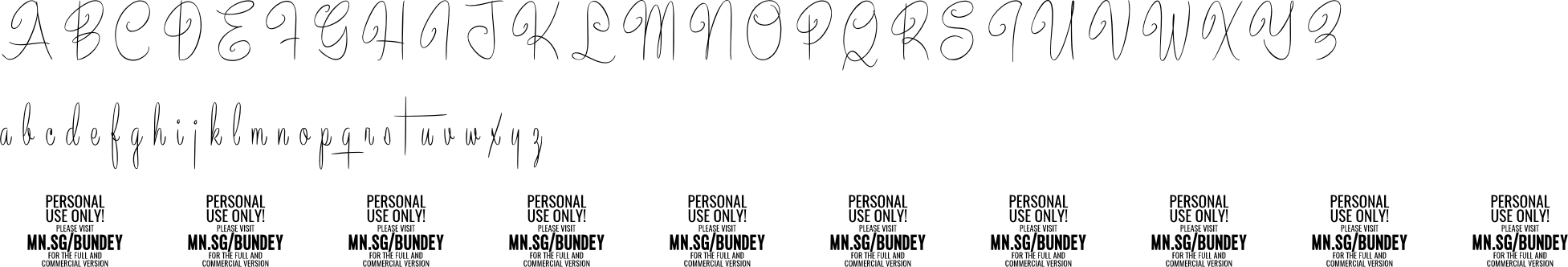 Bundey Script Character Map