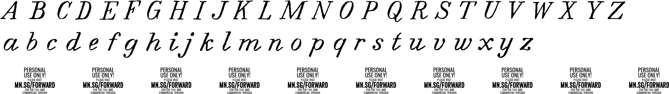 Forward Serif Character Map