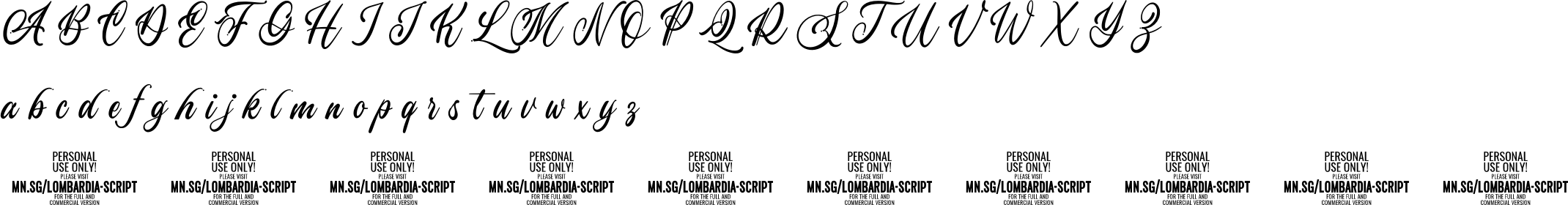 Lombardia Script Character Map