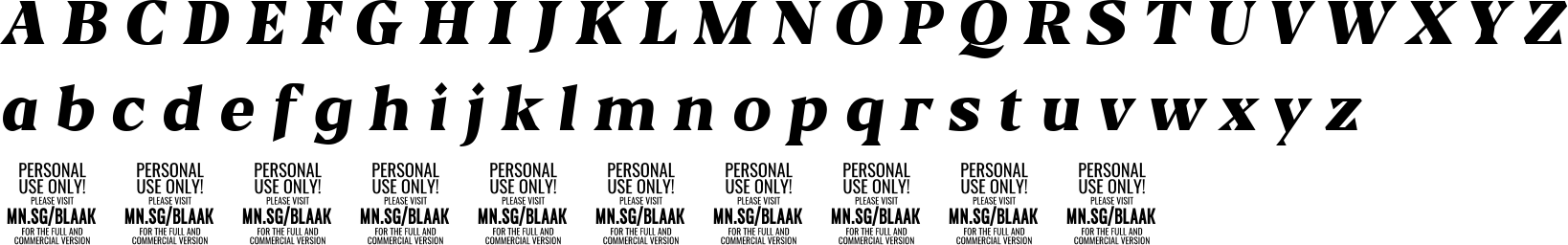 Blaak Character Map