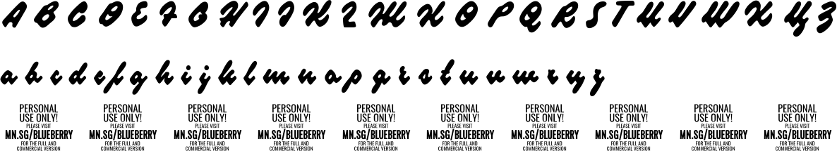 Blueberry Script Character Map