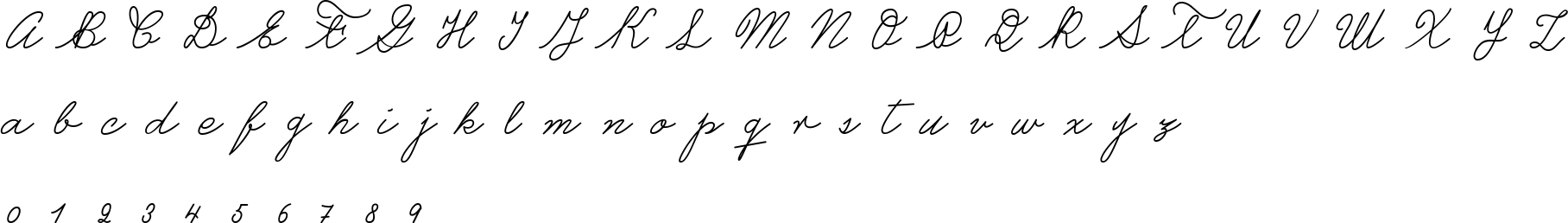 Castro Script Character Map