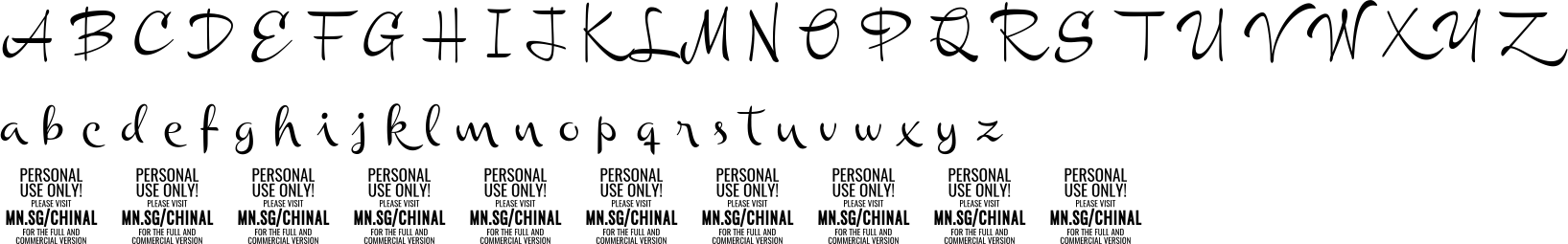 Chinalmedium Personal Use Character Map Image