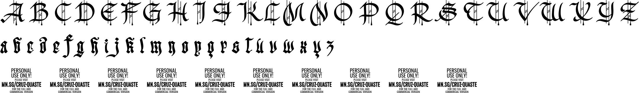 Cruz Quaste Character Map