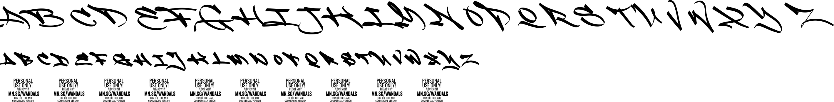 Wandals Character Map