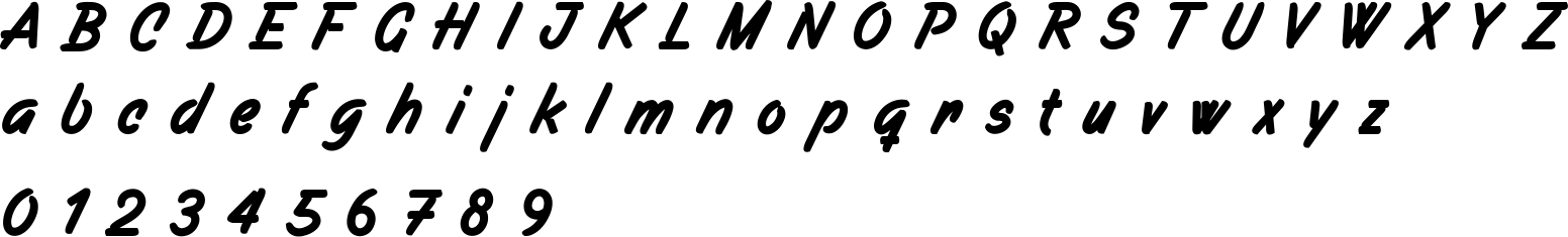 Filbert brush Character Map
