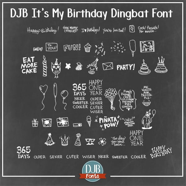 Djbfonts Itsmybirthday 2