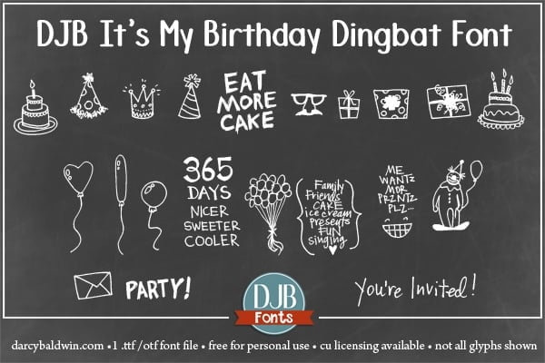 Djbfonts Itsmybirthday 3