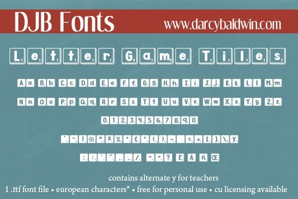 Djbfonts Lettergametiles3