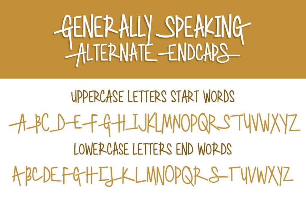 Generally Speaking Alternate Endcaps Letters