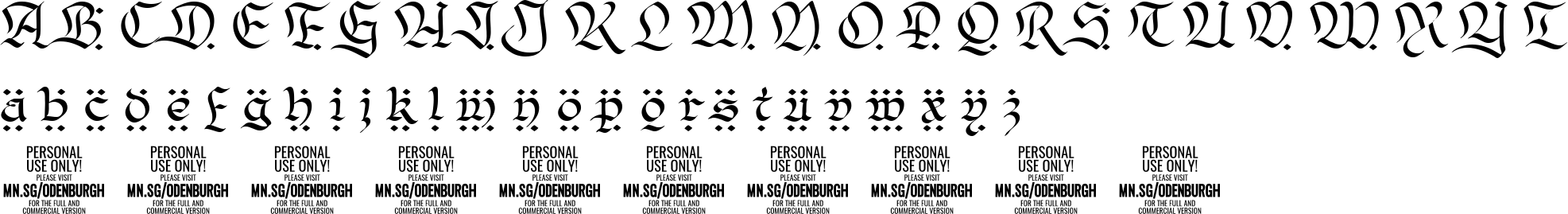 Odenburgh Character Map