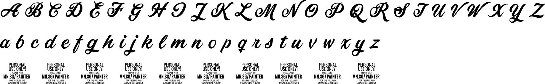 Painter Font Character Map